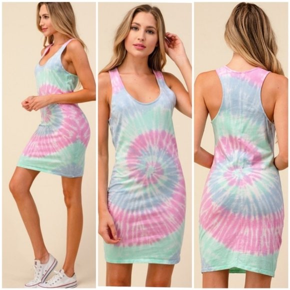 g.v.o. Dresses & Skirts - GVO Tie Dye Racerback Mini Tank Dress